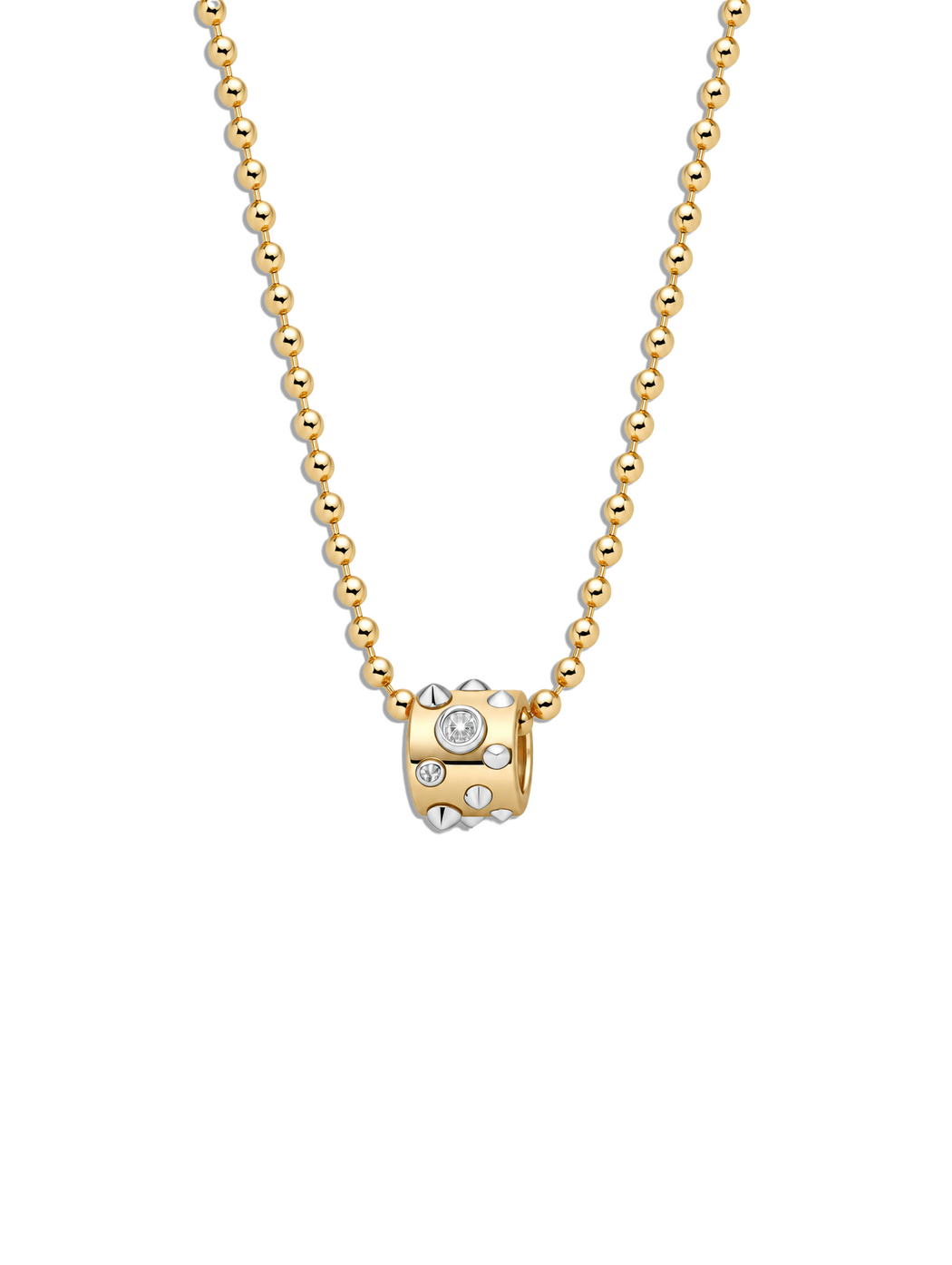 Classic Punk Rondelle on Heavy Bolita Yellow Gold Chain