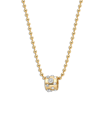 Classic Punk Rondelle on Heavy Bolita Yellow Gold Chain