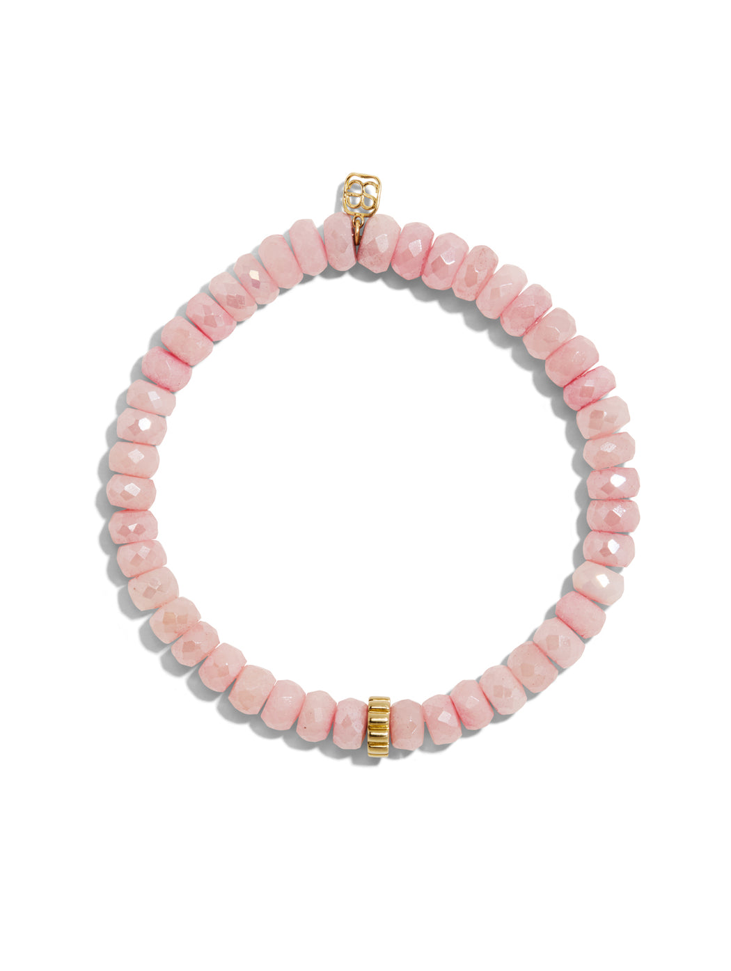 Scallop Rondelle On Mystic Pink Grapolite Beaded Bracelet