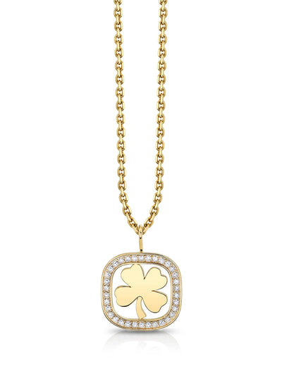XL Clover Open Icon Yellow Gold Necklace
