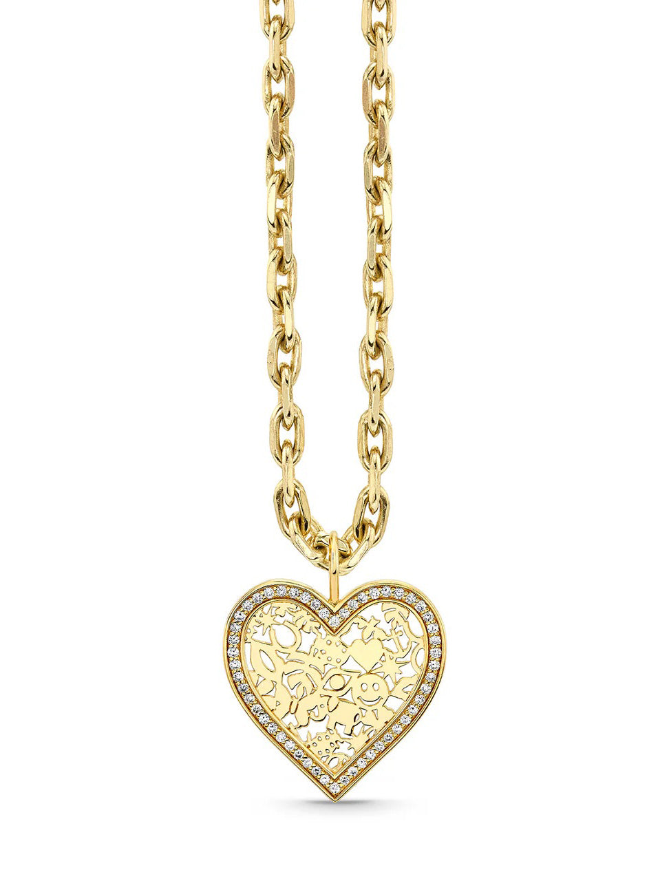 Large Icon Wallpaper Diamond Heart Yellow Gold Necklace