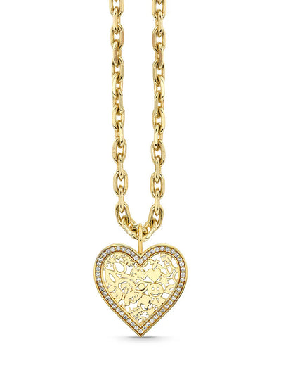 Large Icon Wallpaper Diamond Heart Yellow Gold Necklace
