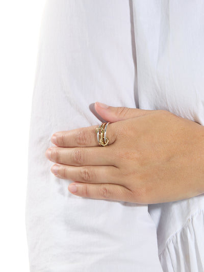 Solarium SY Sterling Silver and Yellow Gold Ring