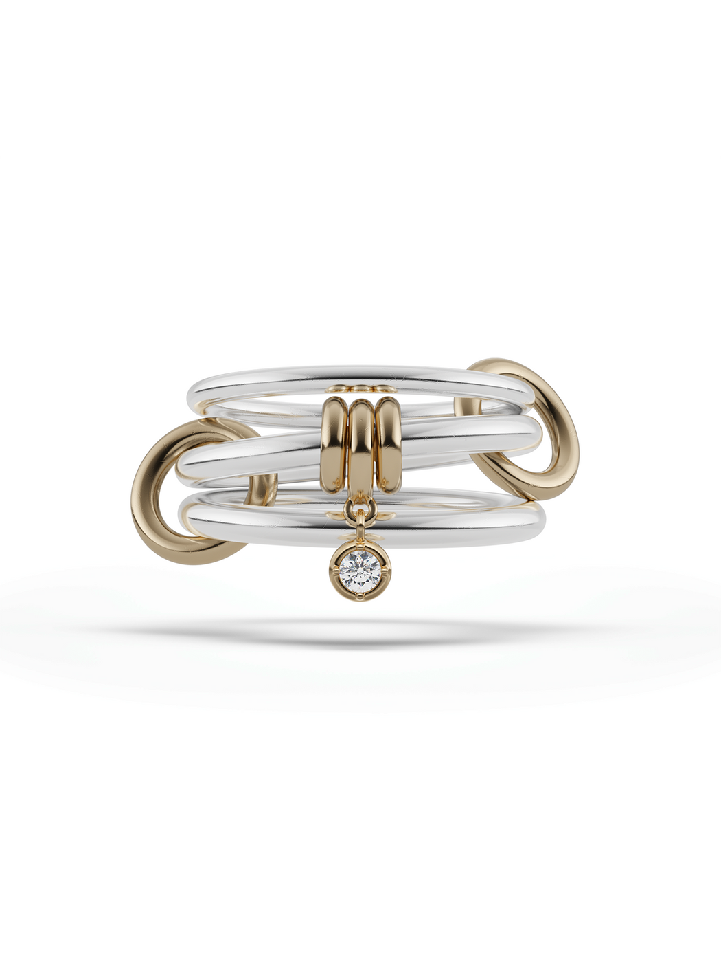 Piera SG Sterling Silver, Yellow Gold, & Diamond Ring