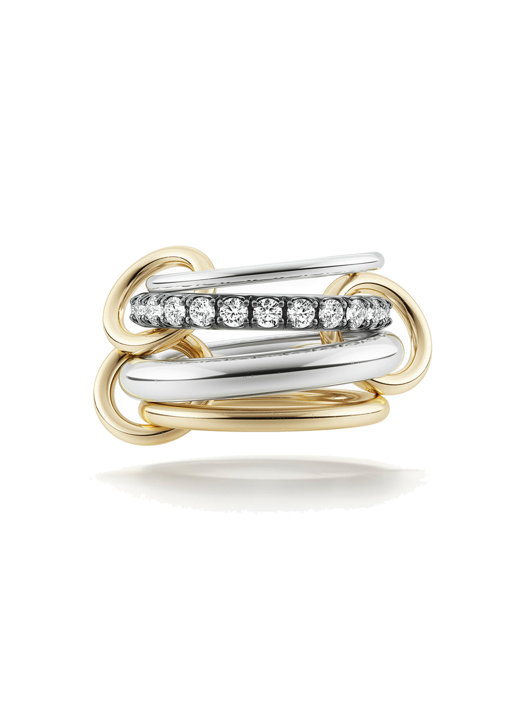 Janssen SG Gris Sterling Silver, Yellow Gold, & Diamond Ring