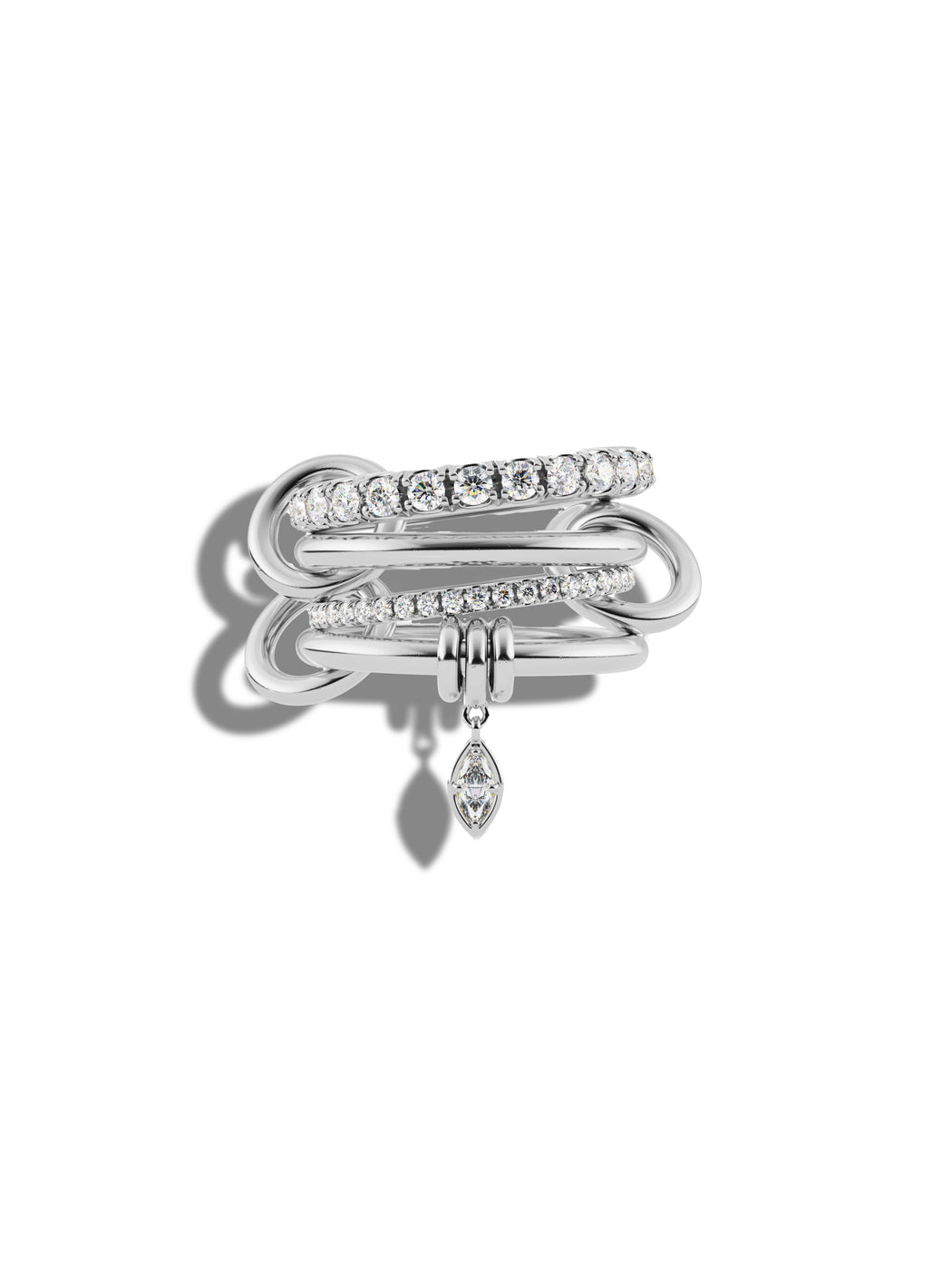 Inara Marquise Sterling Silver Diamond Ring