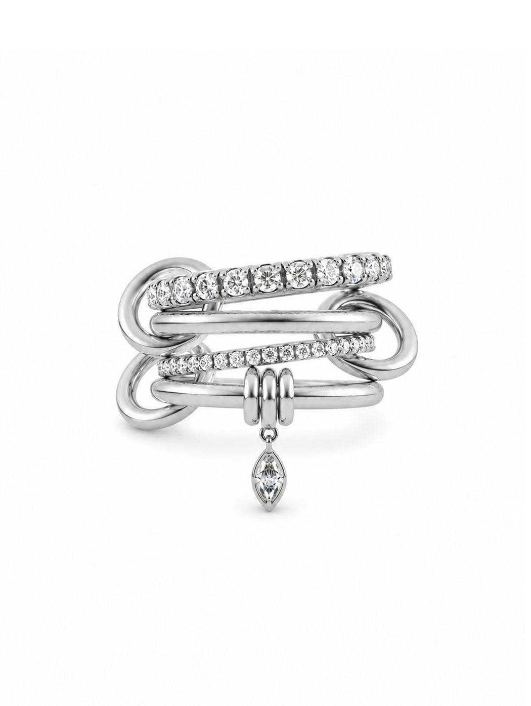 Inara Marquise Sterling Silver Diamond Ring
