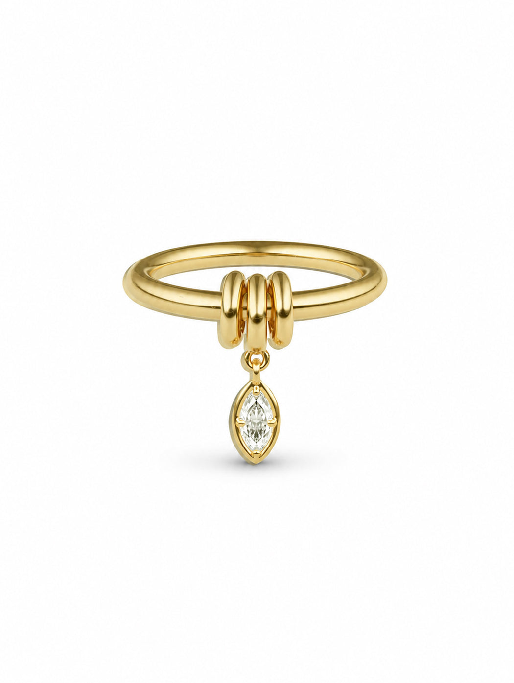 Pia Marquise Yellow Gold Band