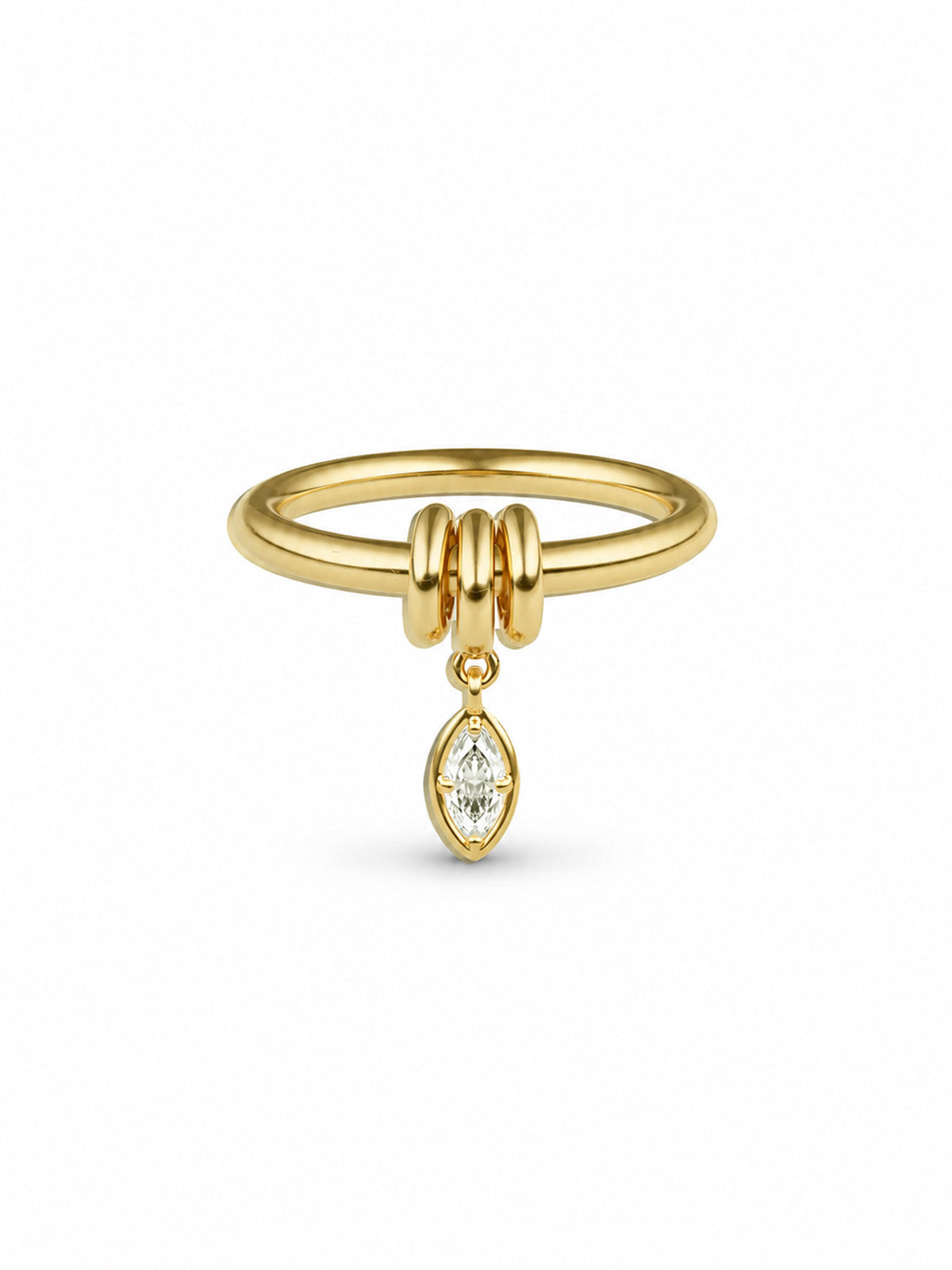 Pia Marquise Yellow Gold Band