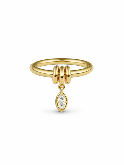 Pia Marquise Yellow Gold Band
