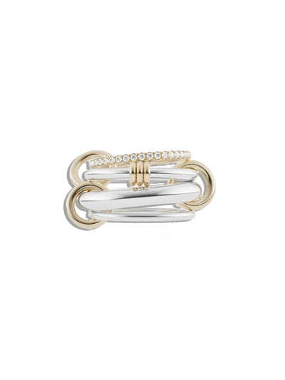Aries Pavé Sterling Silver and Yellow Gold Diamond Ring