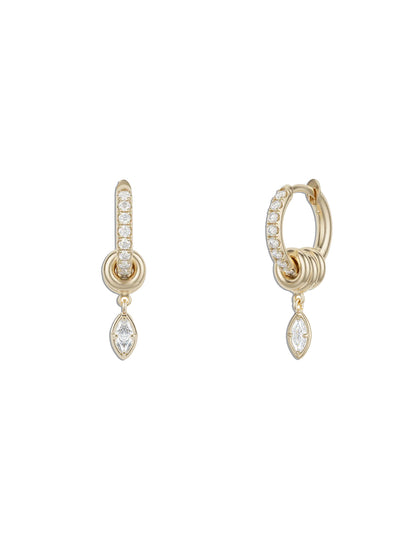 Zahra Marquise Pavé Yellow Gold Diamond Earrings