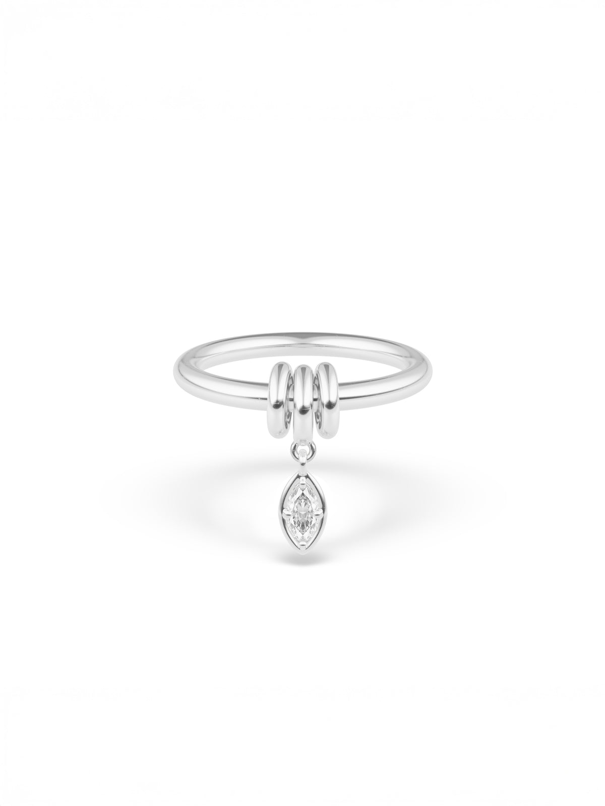 Pia Diamond Marquise Sterling Silver Ring