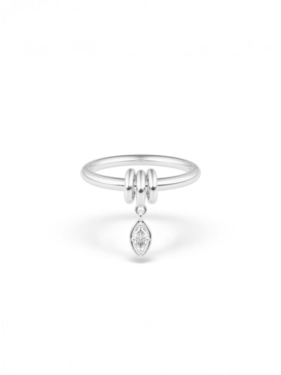 Pia Diamond Marquise Sterling Silver Ring