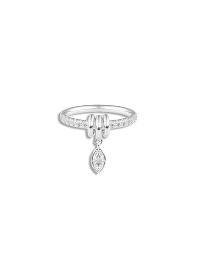 Pia Diamond Marquise Sterling Silver Pave Ring