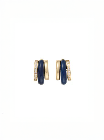 The Lapis Stone Huggie Earrings