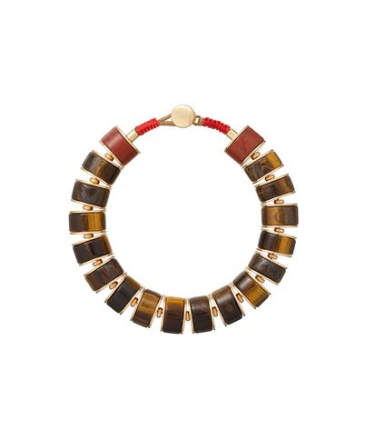 The Tiger's Eye Stone Slice Bracelet