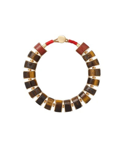 The Tiger's Eye Stone Slice Bracelet