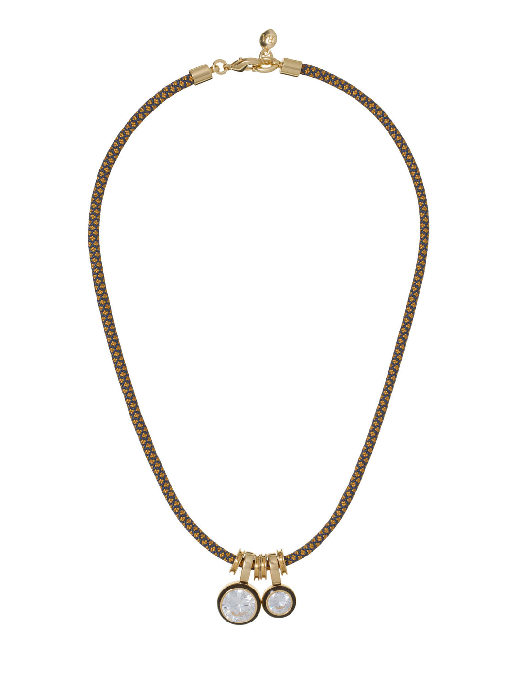 The Cubic Double Drop Cord Necklace