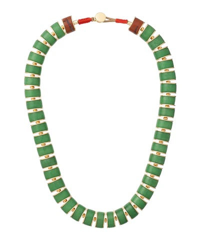 The Green Jade Stone Slice Necklace
