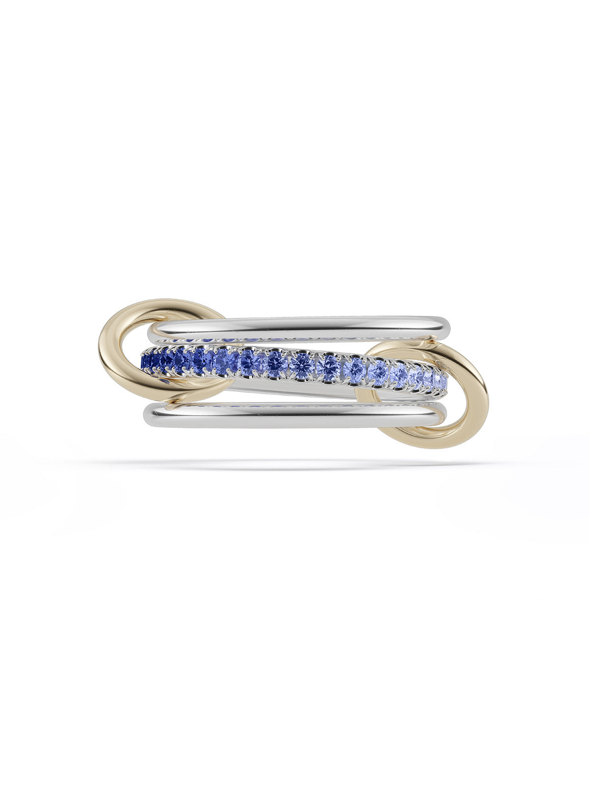 Tigris SG Gris Blue Ombre Sterling Silver & Yellow Gold Ring
