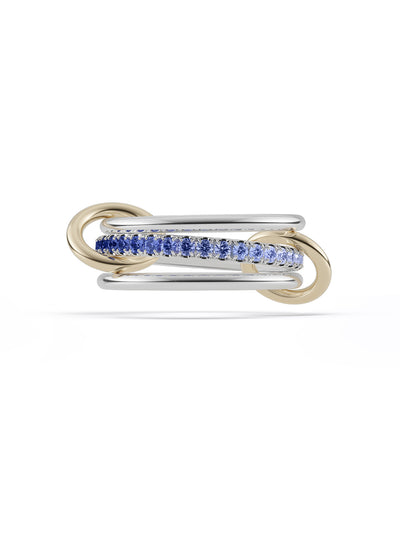Tigris SG Gris Blue Ombre Sterling Silver & Yellow Gold Ring
