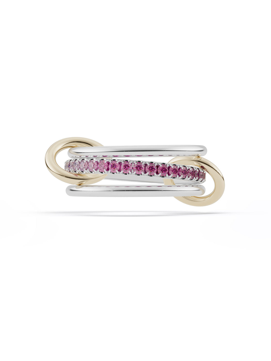 Tigris SG Gris Pink Ombre Sterling Silver & Yellow Gold Ring