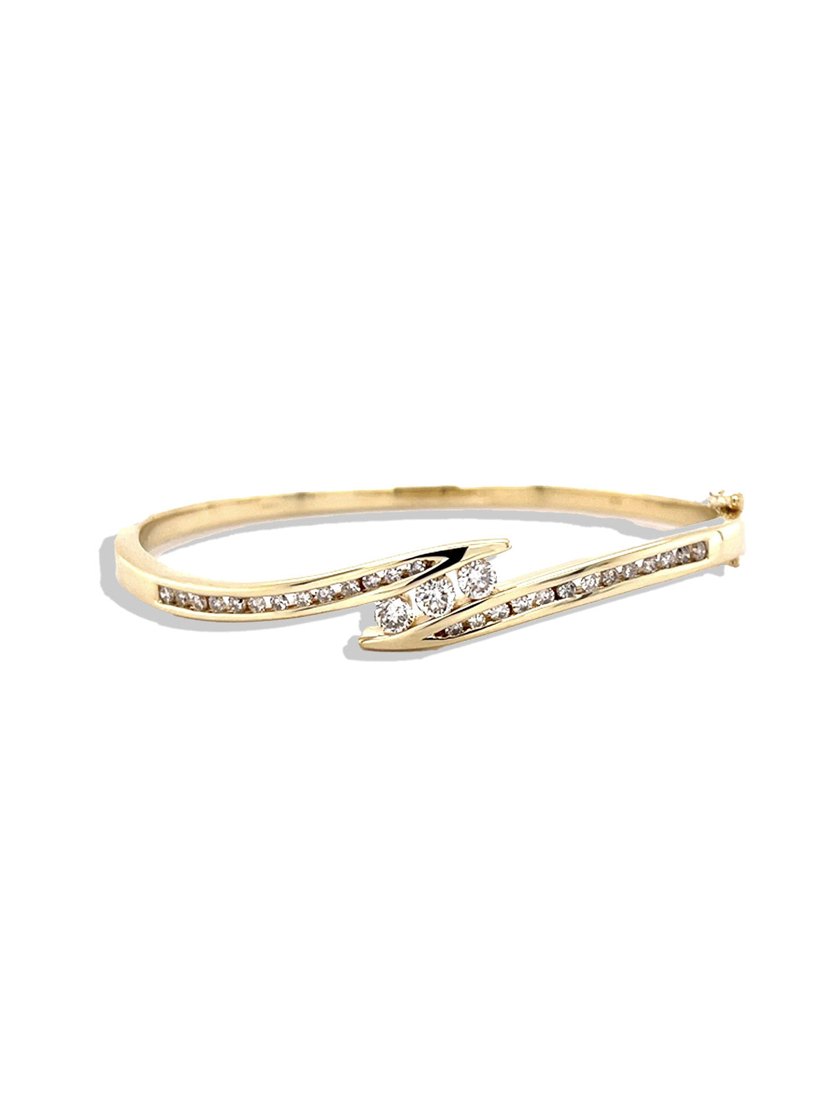 Vintage 1970's 0.90ct Diamond Bangle Bracelet