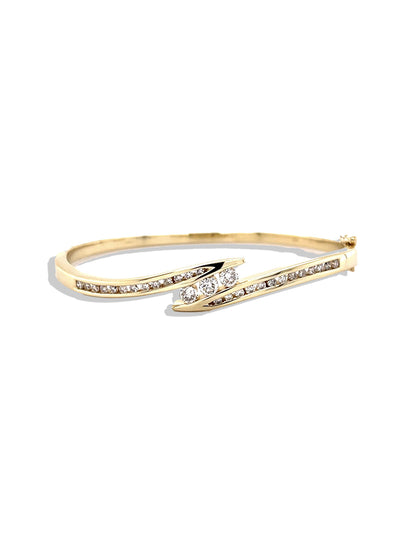 Vintage 1970's 0.90ct Diamond Bangle Bracelet