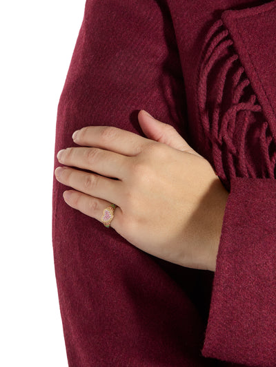 Rainbow Baby Heart Cheveliere Yellow Gold Signet Ring