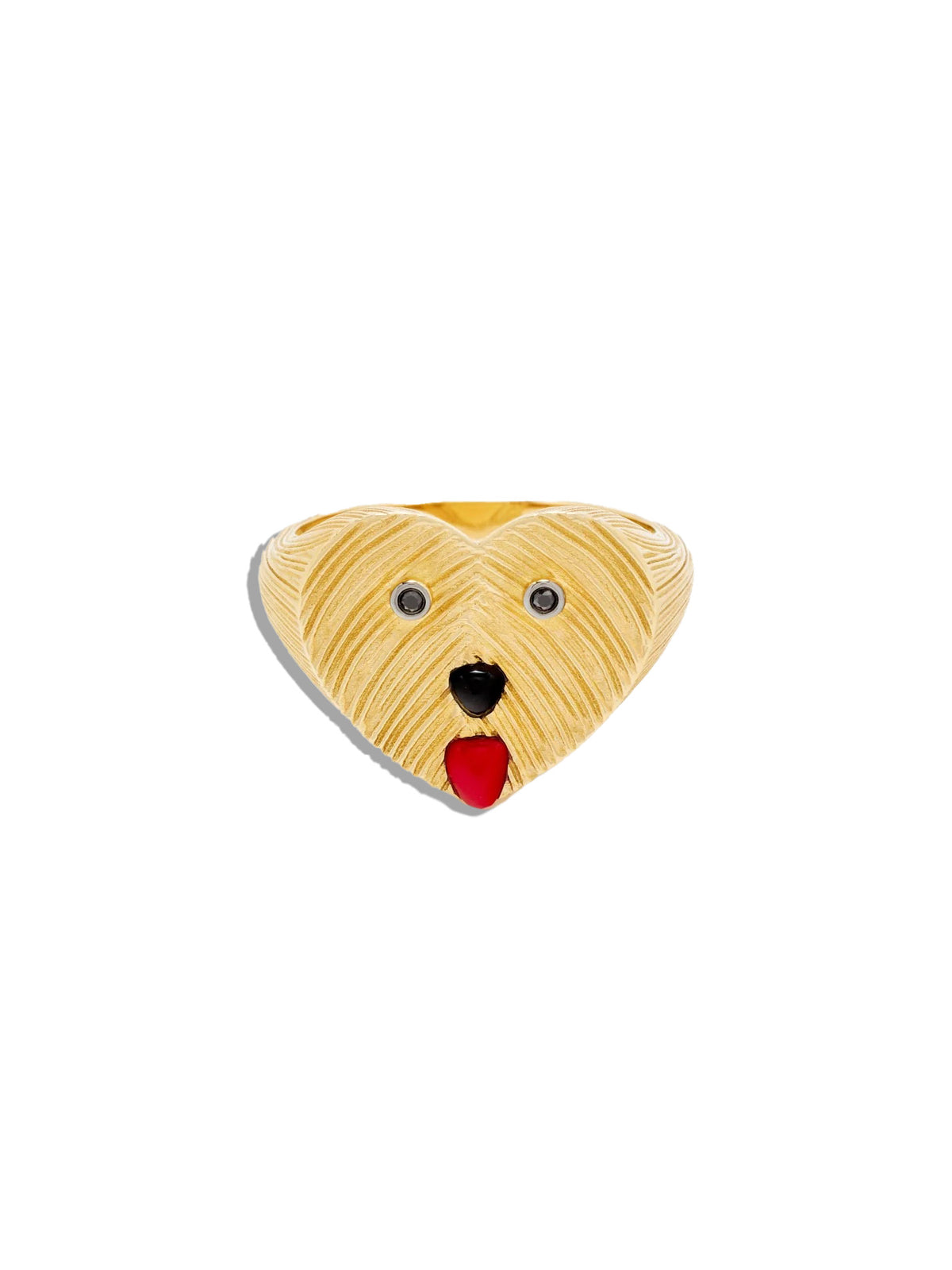 Dog Heart Yellow Gold Ring