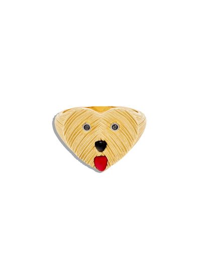Dog Heart Yellow Gold Ring