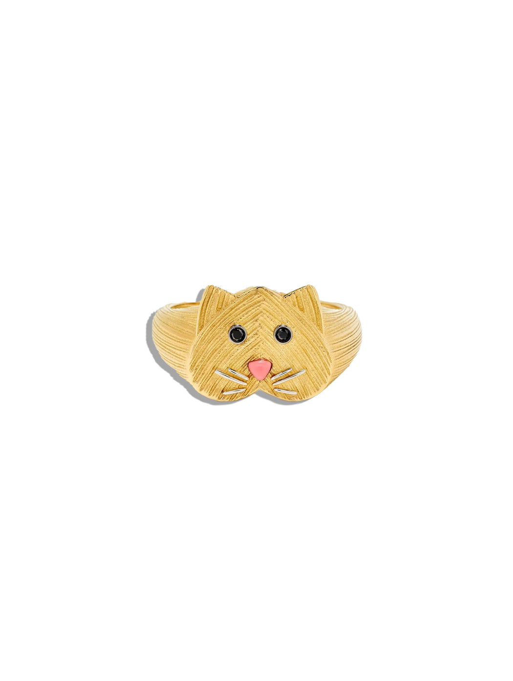 Mini Cat Yellow Gold Ring