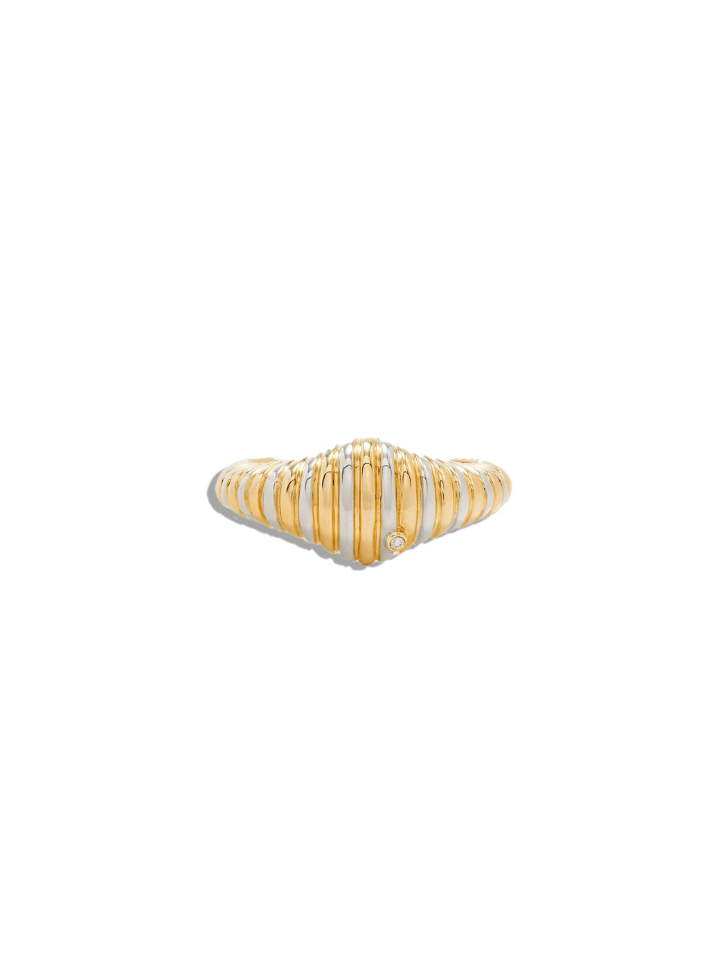 Oval Berlingot Mixed Gold Ring