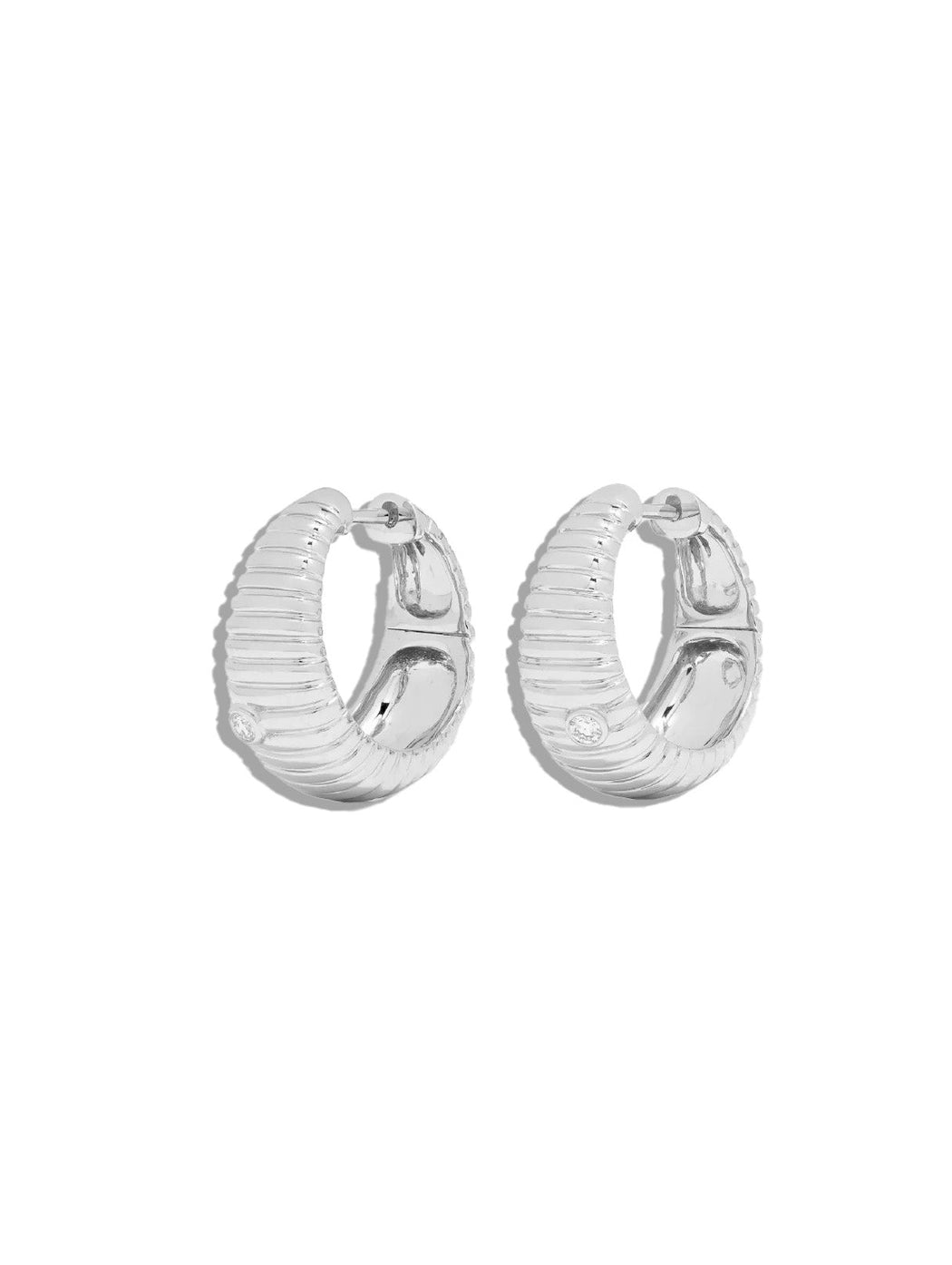 Berlingot White Gold Hoop Earrings