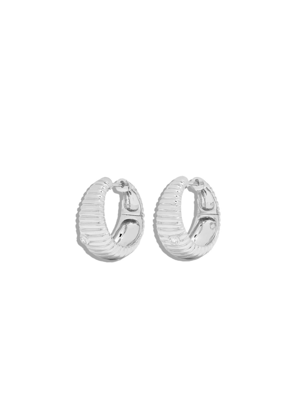 Berlingot White Gold Hoop Earrings
