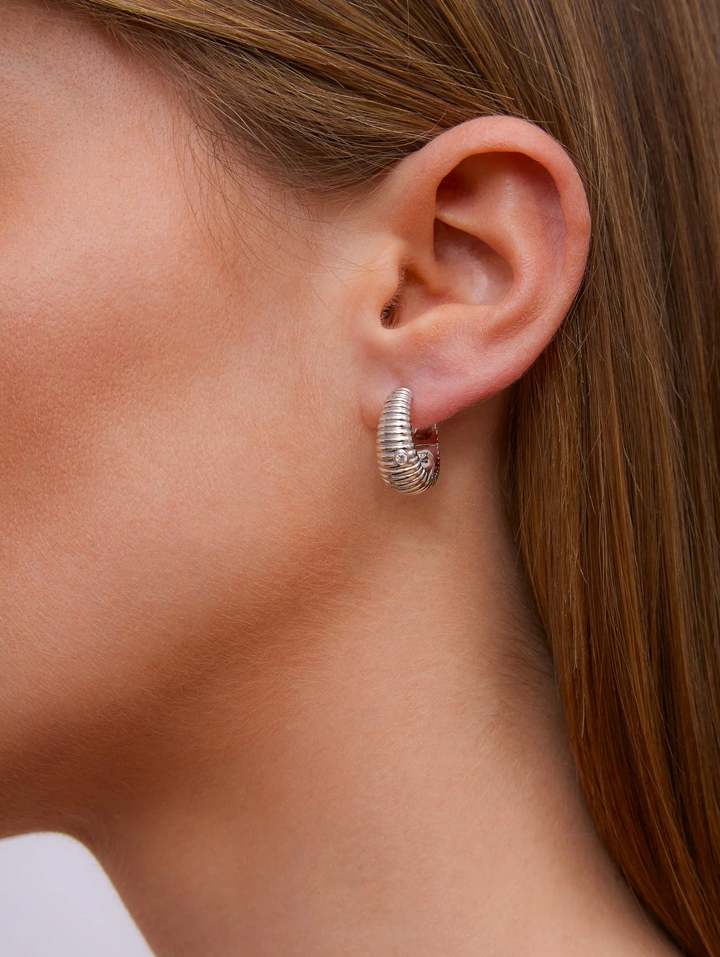 Berlingot White Gold Hoop Earrings
