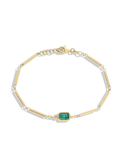 Eva Emerald Cut Station Bracelet on Zosia Chain