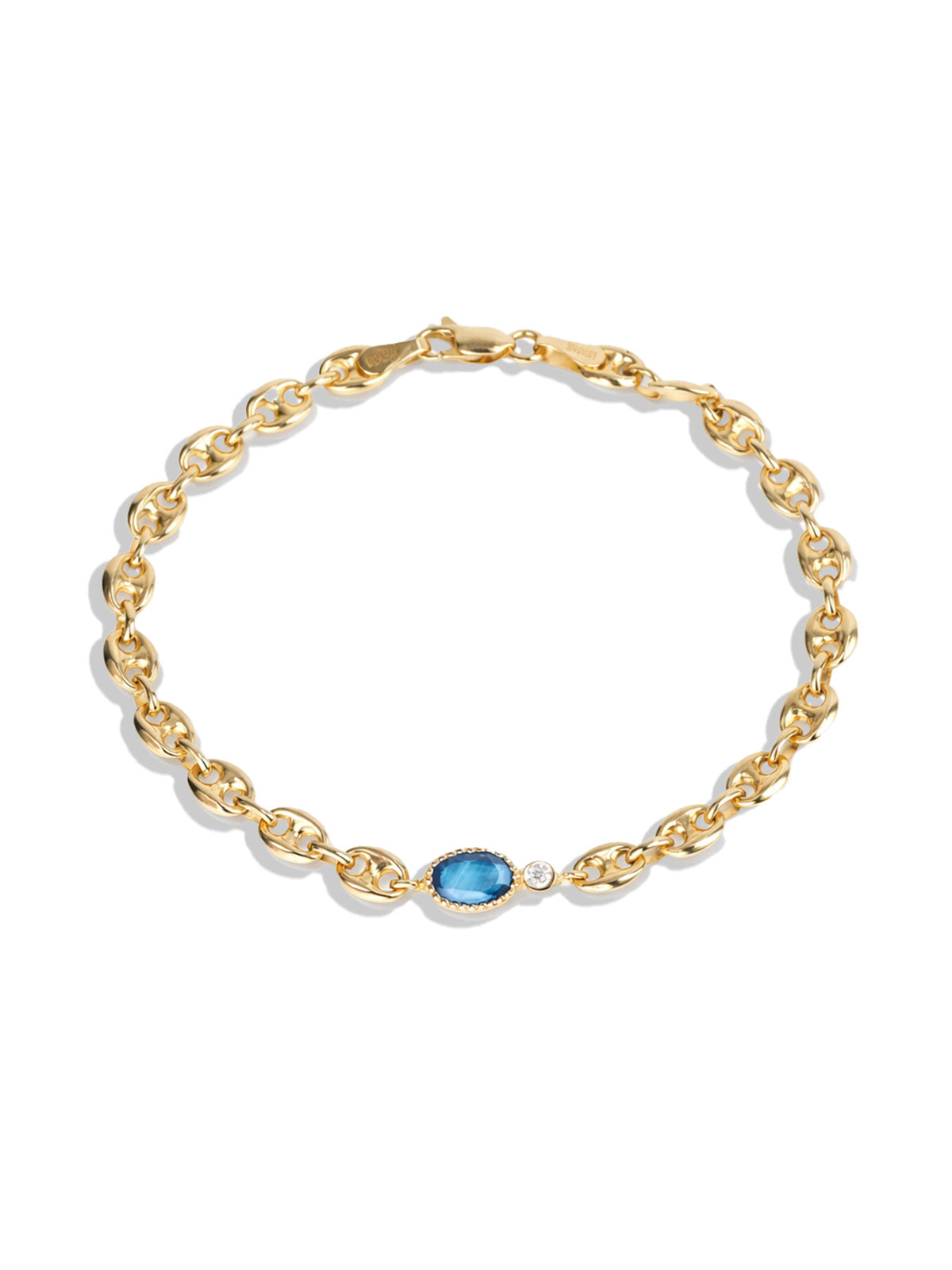 Mariner Chain Bracelet with Ceylon Sapphire