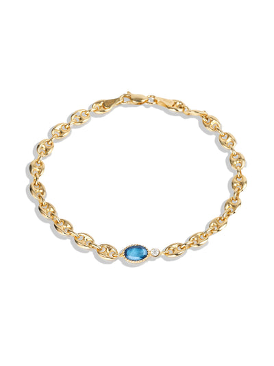 Mariner Chain Bracelet with Ceylon Sapphire