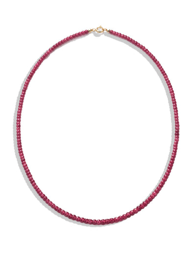 Faceted Pink Sapphire Beaded Necklace