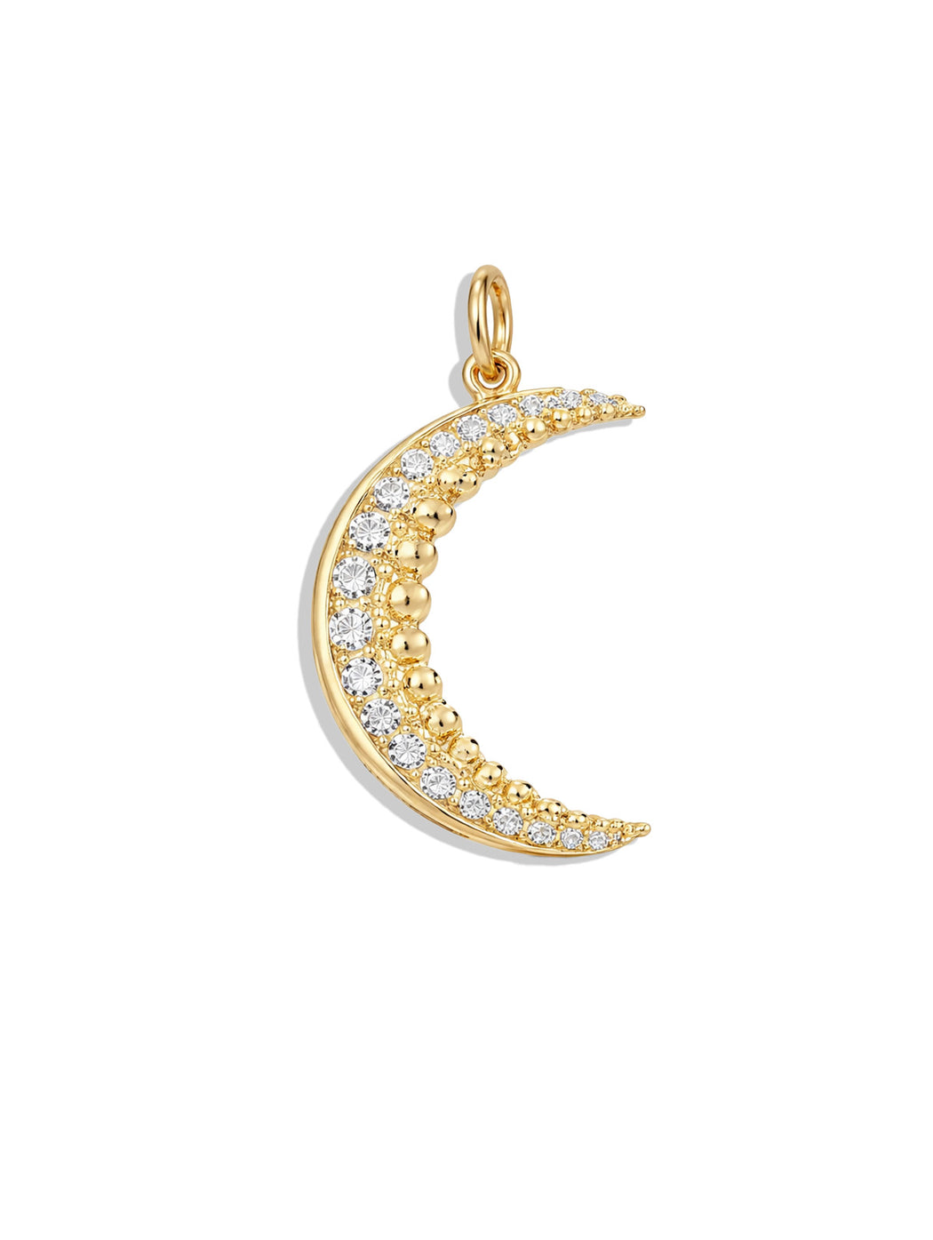 Diamond Crescent Yellow Gold Charm