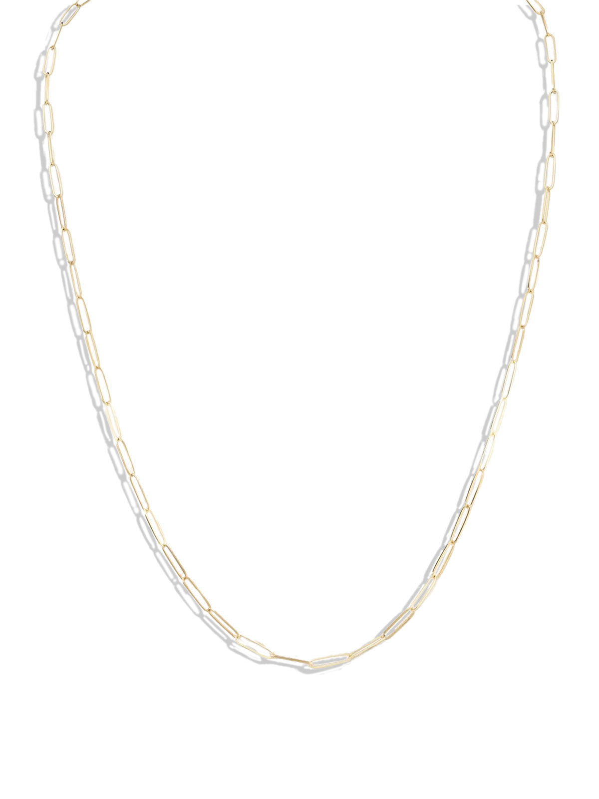 30" Penelope Paperclip Chain Yellow Gold Necklace