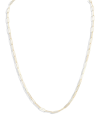 30" Penelope Paperclip Chain Yellow Gold Necklace