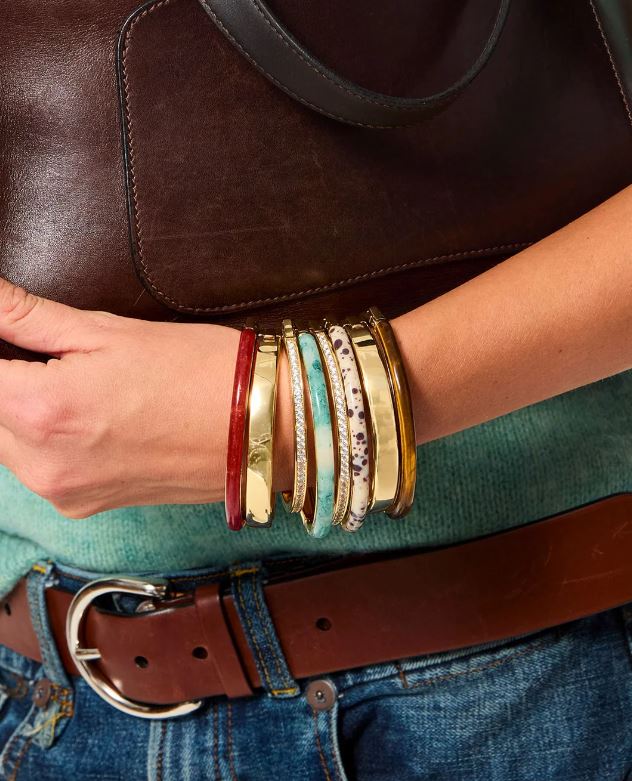 The Pave Stone Hinged Bracelet Duo