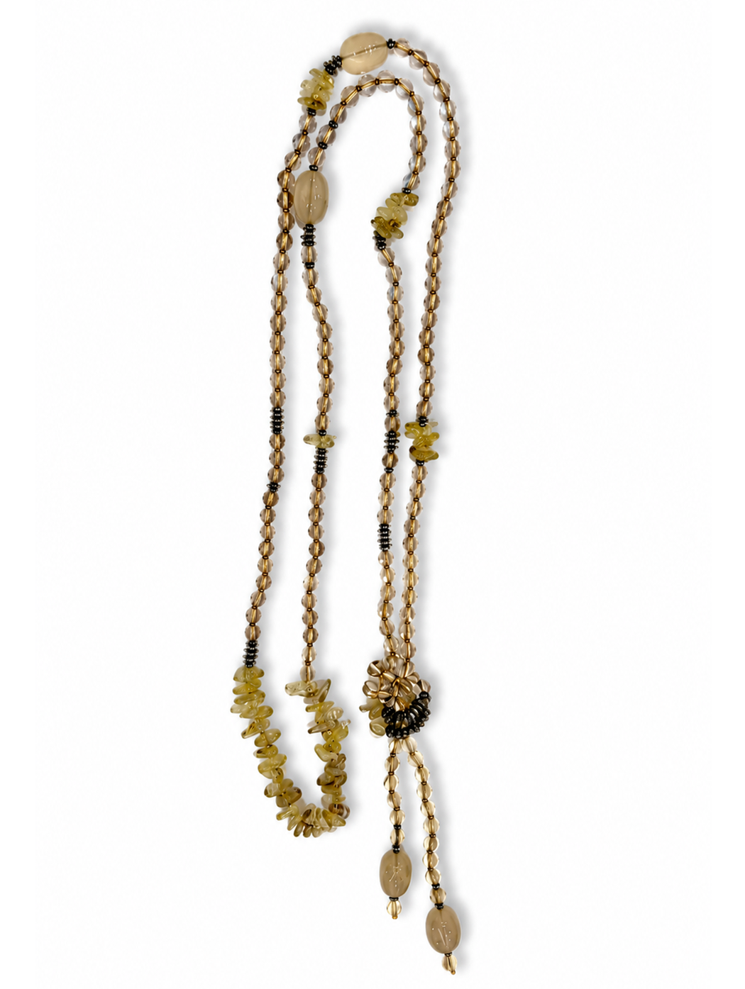 Crystal Bead Long Wrap Necklace