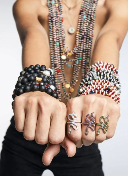 Striped Brown Agate & Multi Stone Beaded Bracelet