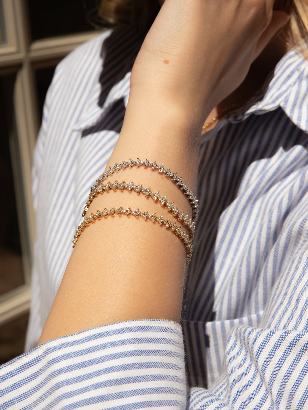 Mini Poppy Diamond Yellow Gold Bracelet