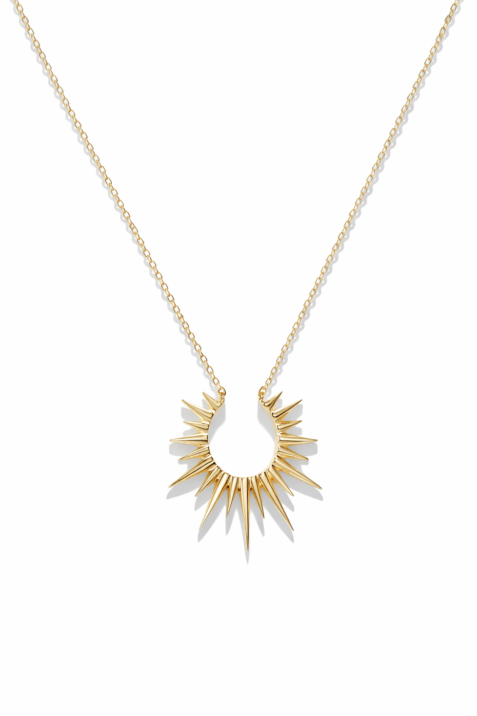 Small Sun Yellow Gold Necklace