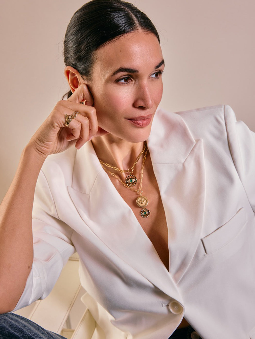 Protection Emerald & Diamond Evil Eye Charm